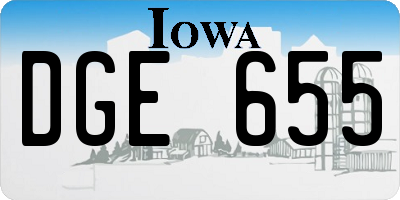 IA license plate DGE655