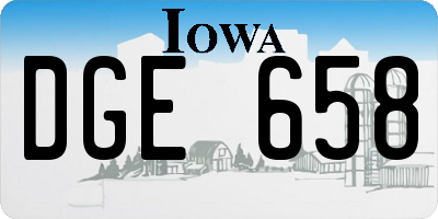 IA license plate DGE658