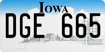 IA license plate DGE665
