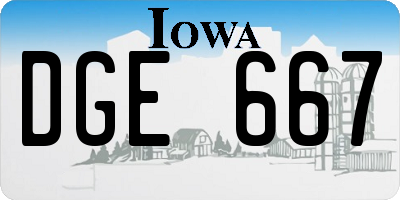 IA license plate DGE667