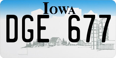 IA license plate DGE677
