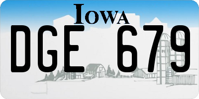 IA license plate DGE679