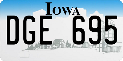 IA license plate DGE695