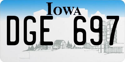 IA license plate DGE697