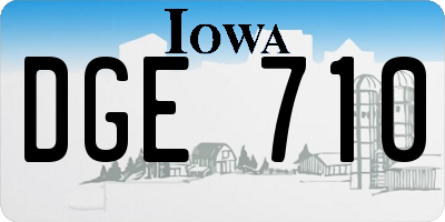 IA license plate DGE710