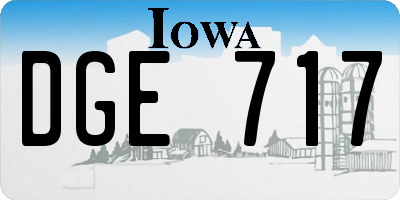 IA license plate DGE717