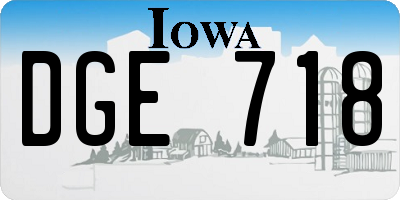 IA license plate DGE718