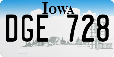 IA license plate DGE728