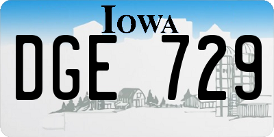 IA license plate DGE729