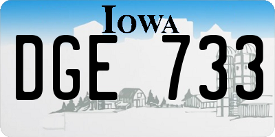 IA license plate DGE733