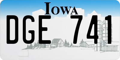 IA license plate DGE741