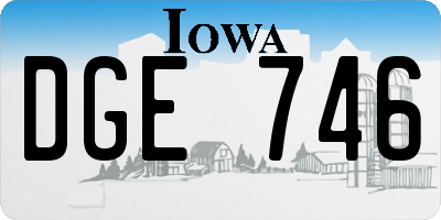 IA license plate DGE746