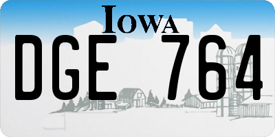 IA license plate DGE764