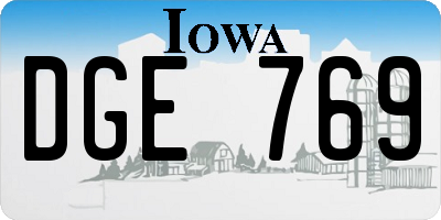 IA license plate DGE769
