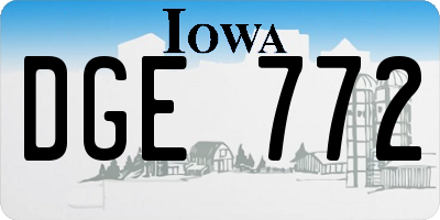 IA license plate DGE772