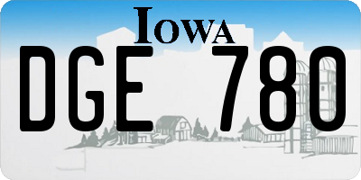 IA license plate DGE780