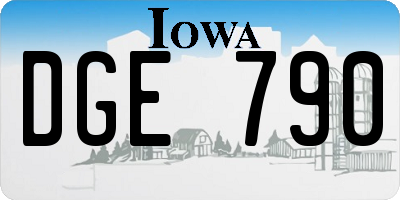 IA license plate DGE790