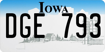 IA license plate DGE793