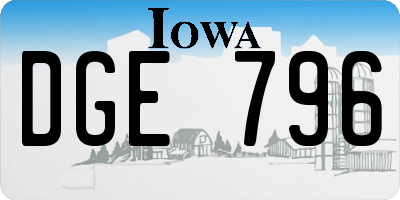 IA license plate DGE796