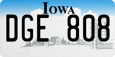 IA license plate DGE808