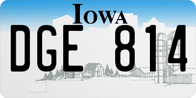 IA license plate DGE814