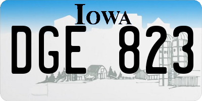 IA license plate DGE823