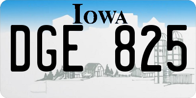 IA license plate DGE825