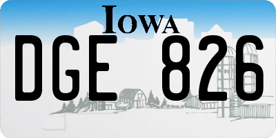 IA license plate DGE826