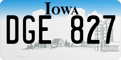 IA license plate DGE827