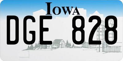 IA license plate DGE828