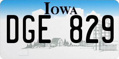 IA license plate DGE829