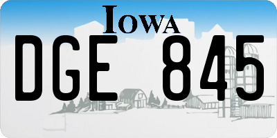 IA license plate DGE845