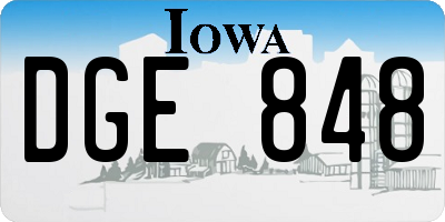 IA license plate DGE848