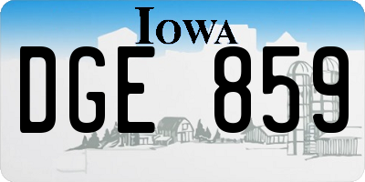 IA license plate DGE859