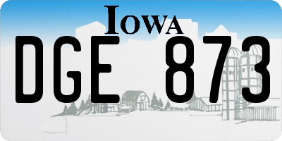 IA license plate DGE873