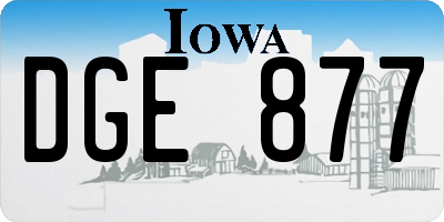 IA license plate DGE877