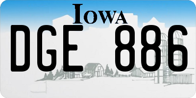 IA license plate DGE886