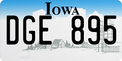 IA license plate DGE895