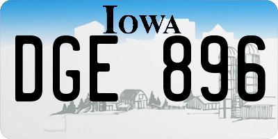 IA license plate DGE896
