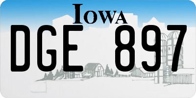 IA license plate DGE897