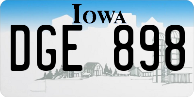 IA license plate DGE898
