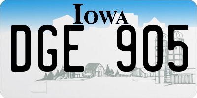 IA license plate DGE905