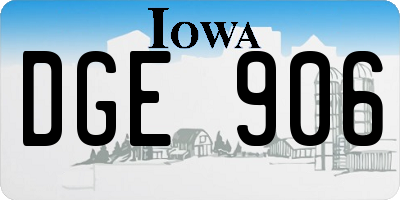 IA license plate DGE906