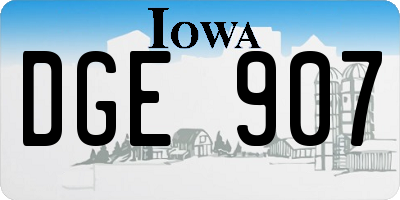 IA license plate DGE907