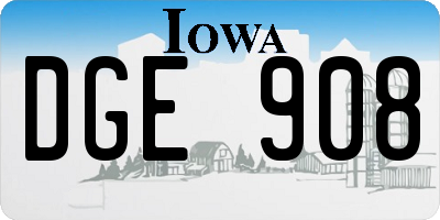 IA license plate DGE908