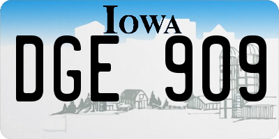 IA license plate DGE909