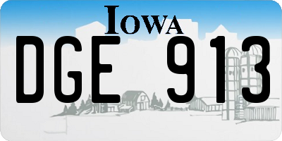 IA license plate DGE913