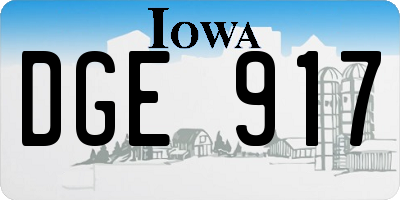 IA license plate DGE917
