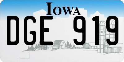 IA license plate DGE919
