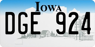 IA license plate DGE924